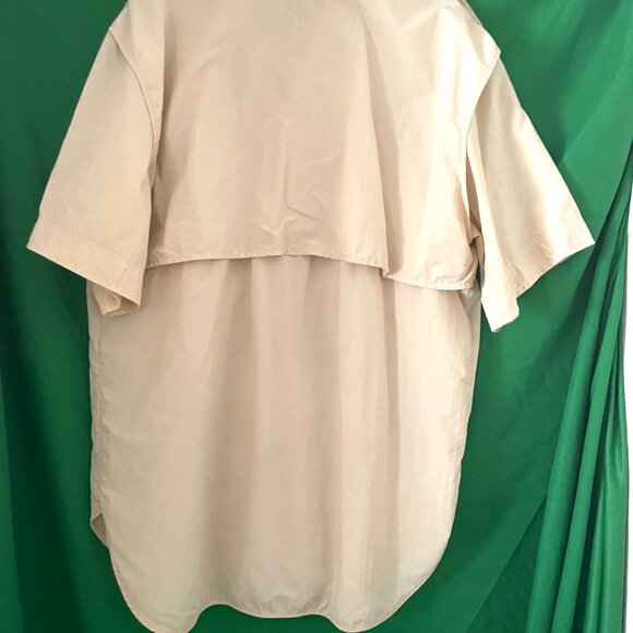 Cabela's Guidewear Button-Up Shirt Off White Men's Large Short Sleeve Pockets - Picture 11 of 12